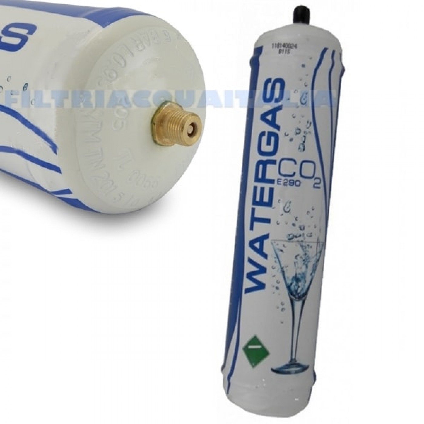 BOMBOLA CO2 ALIMENTARE E290 600 gr. Usa e Getta Attacco 11 mm SET 12 Pezzi