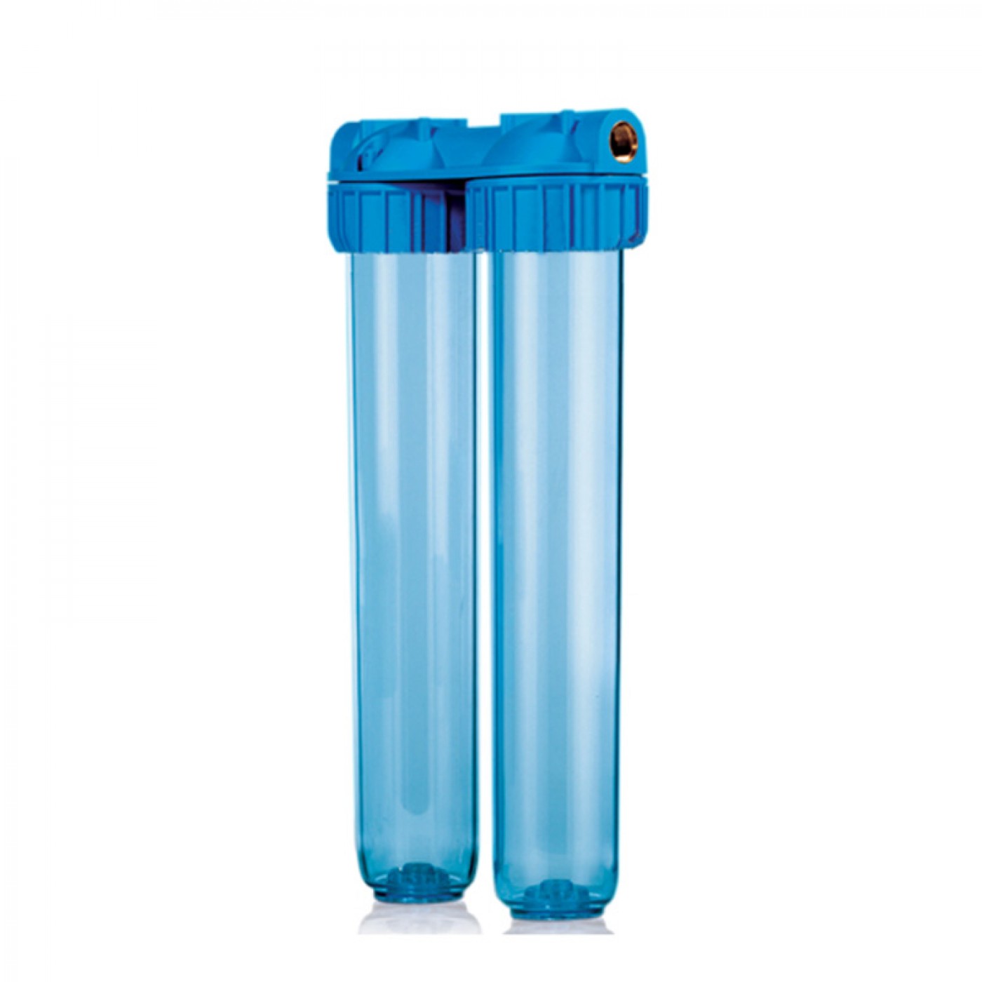 CONTENITORE DOPPIO PER FILTRO ACQUA 20" ATTACCO 1" CON STAFFA E CHIAVE