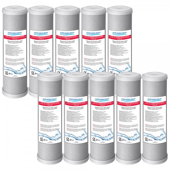 Cartuccia Carbon block 5 micron Set 10 Pezzi