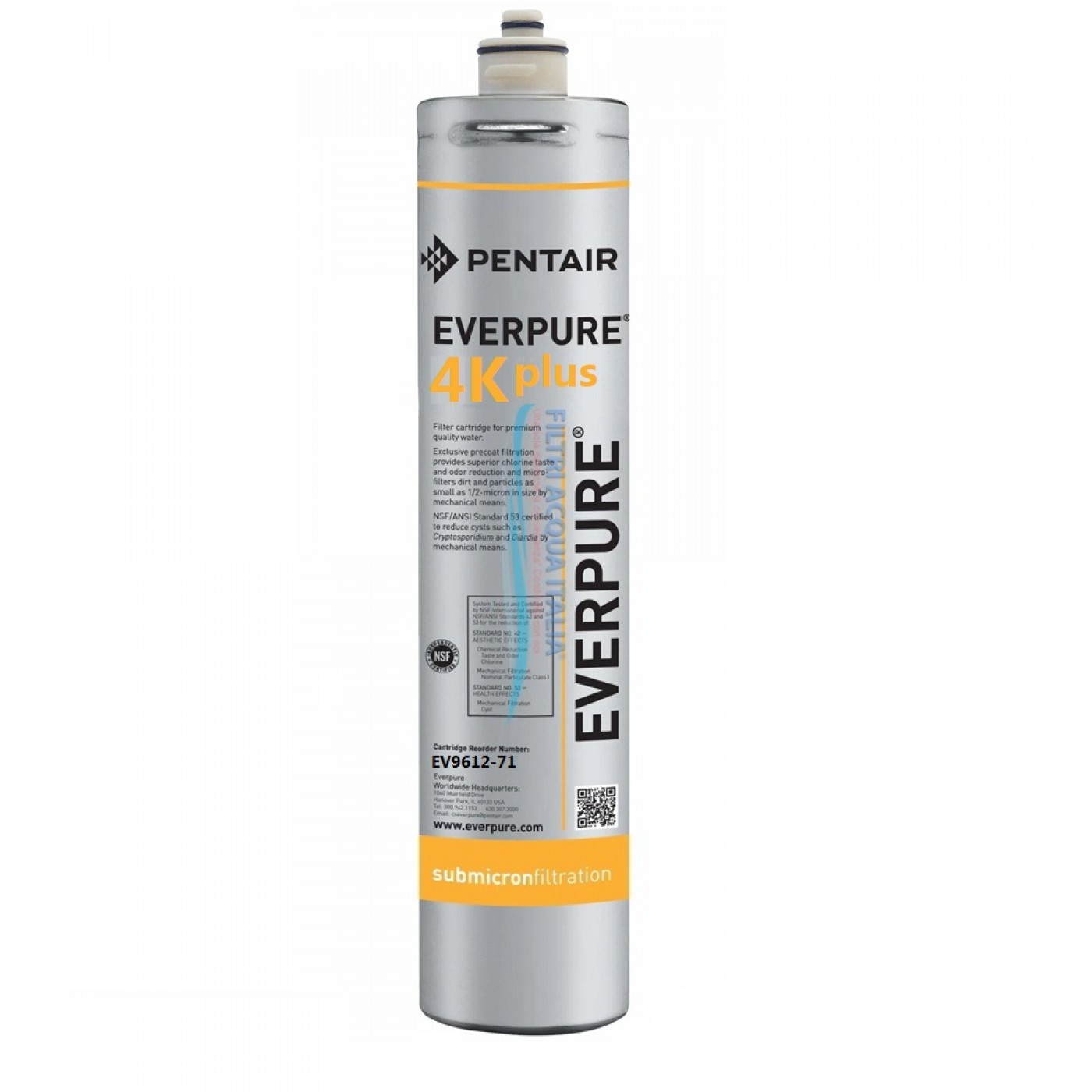 EVERPURE KIT 4K PLUS CON STERILIZZATORE UV CONTALITRI DIGITALE E RUBINETTO TESTA QL2B