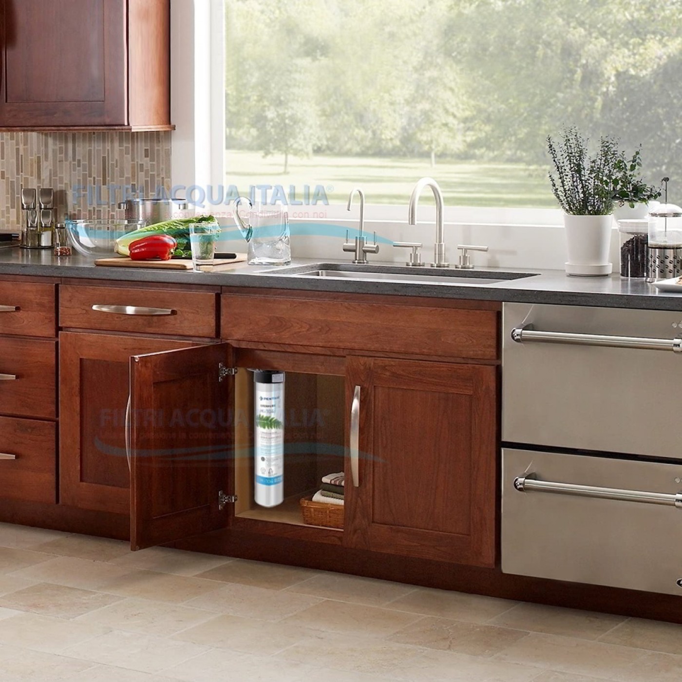 KIT EVERPURE H104 CON STERILIZZATORE UV CONTALITRI E RUBINETTO