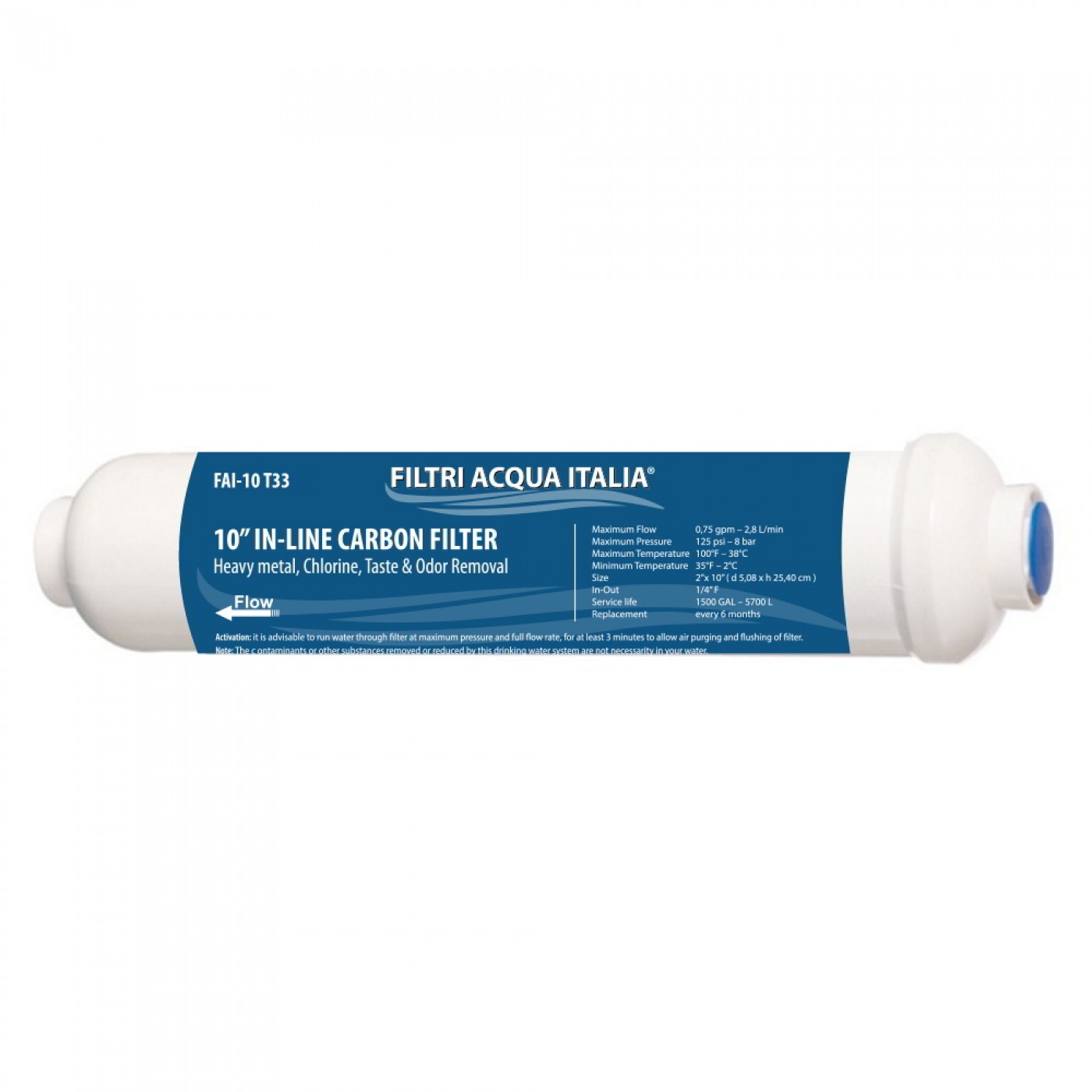 Kit Filtri Osmosi Inversa 10" Micron 5 con Membrana 100 GPD Set 4 Pz.