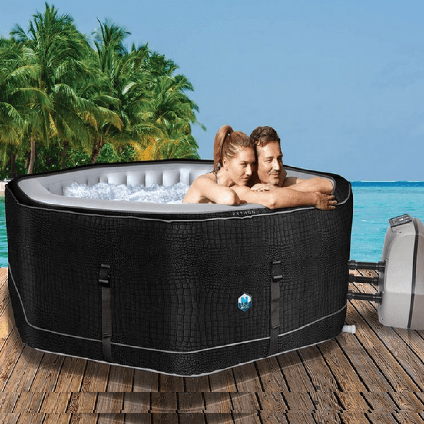 Piscina idromassaggio gonfiabile Python 5/6 Posti da esterno 195x195 Netspa