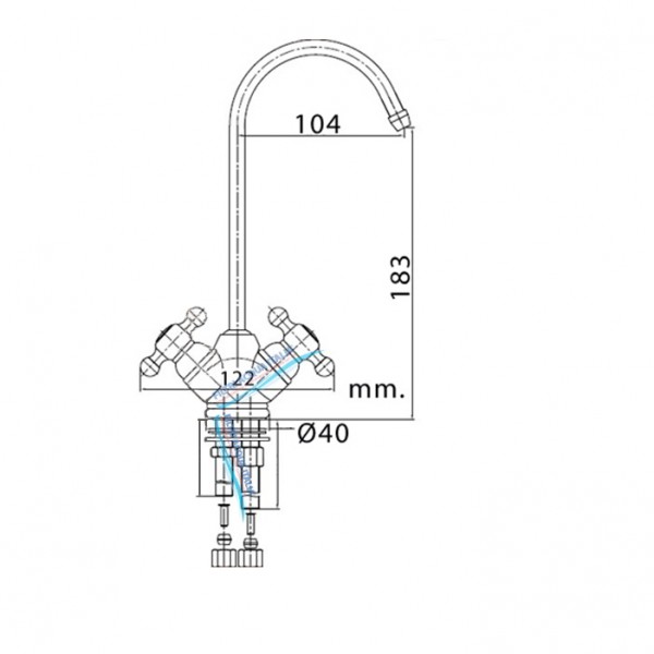 RUBINETTO DUE VIE CON MANOPOLE A STELLA CROMATO